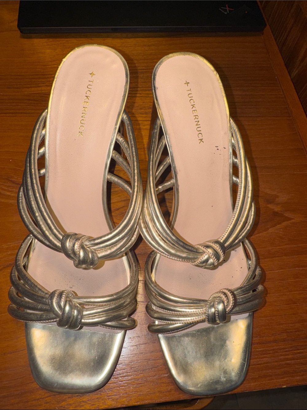 Tuckernuck Gold Sonia Heels - Size 10